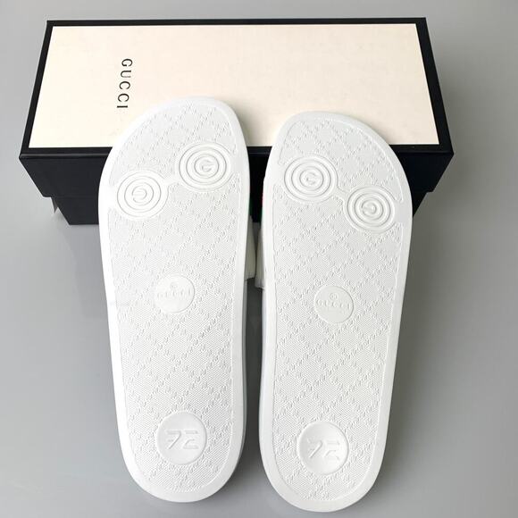 NIB Gucci “Original Gucci” Leather Rubber Pool Slide Sandal Size 40 - Picture 13 of 14